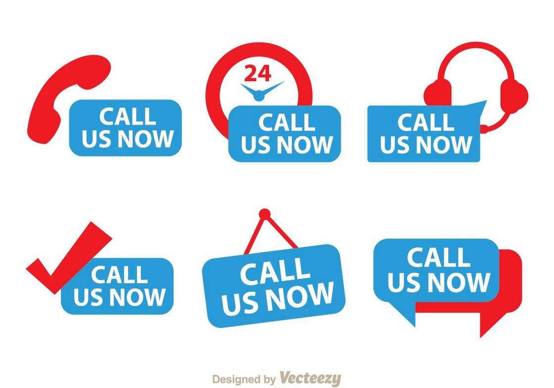 Call Us Now Red And Blue Icons