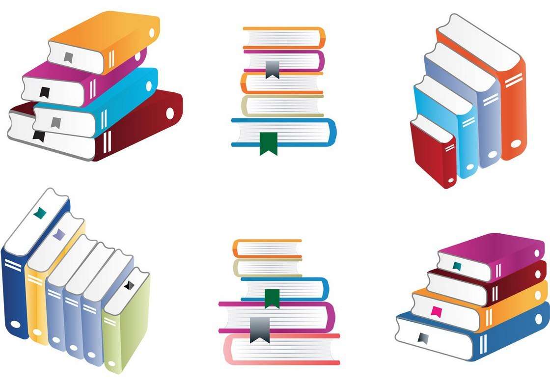Colorful Stack of Books Vectors