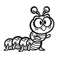 Cute Crawling Caterpillar Bug cartoon