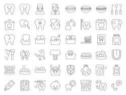 dentist and dental clinic related icon
