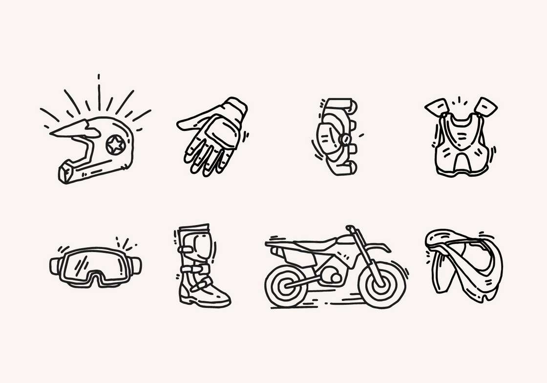 Hand Drawn Dirt Bike Icons