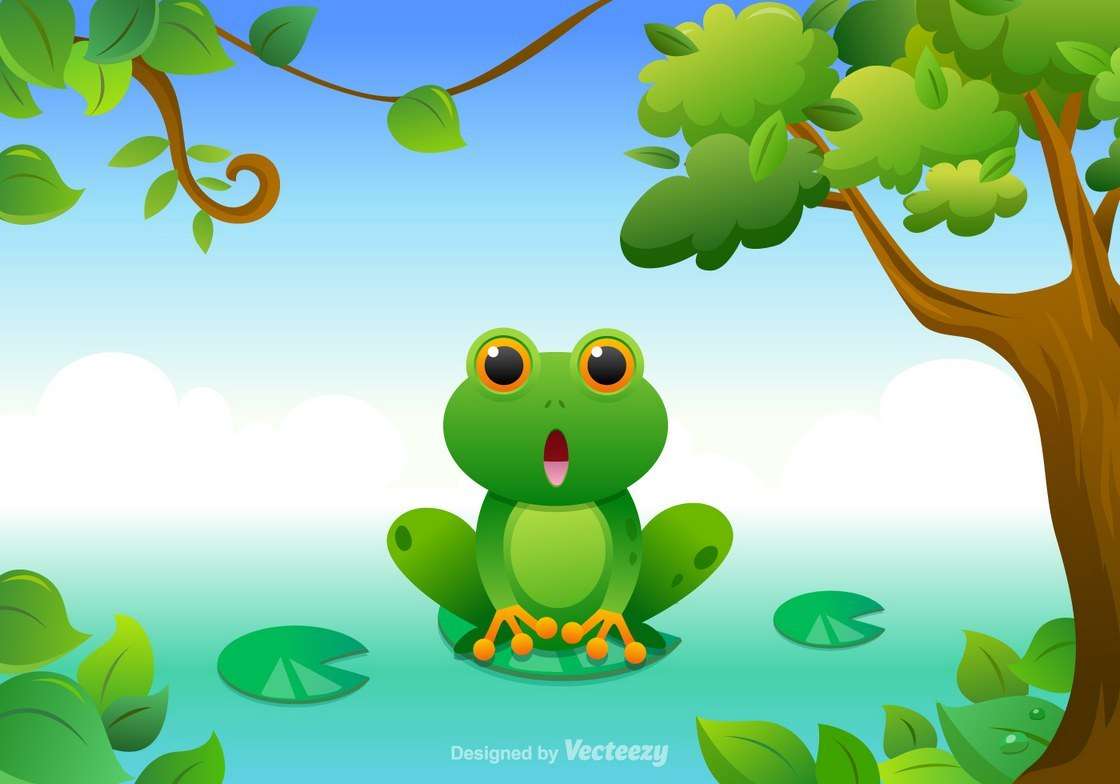Free Cartoon Green Tree Frog Vector