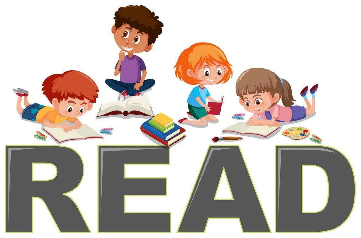 Group of children reading