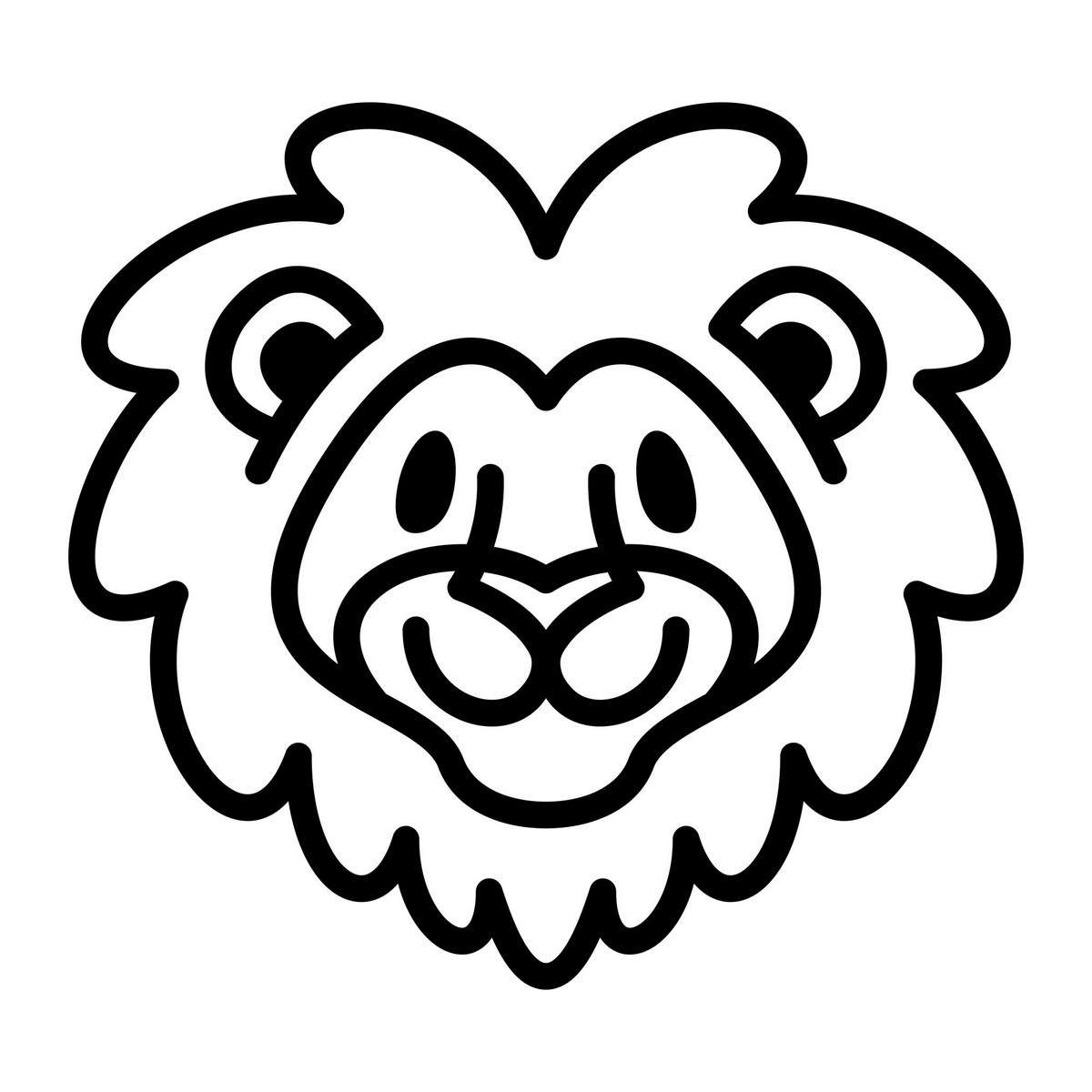 Lion head cartoon illustration