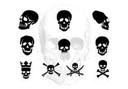 Pack Of Vector Skull Silhouettes
