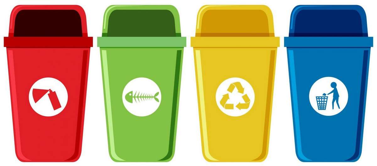 Set of recycling bins