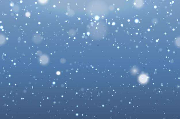 Snowfall realistic background with blurred snowflakes