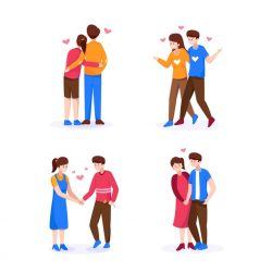 Valentine’s day couple collection | Free Vector