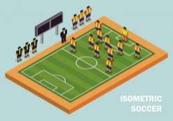 Isometric Soccer field and player