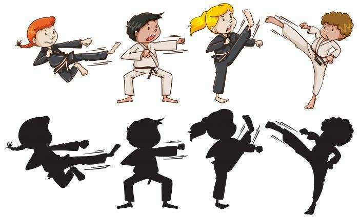 Set of karate kids
