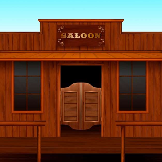 Western saloon entrance composition