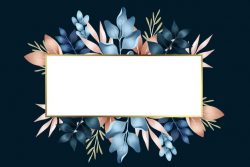 Winter flowers with rectangle banner shape