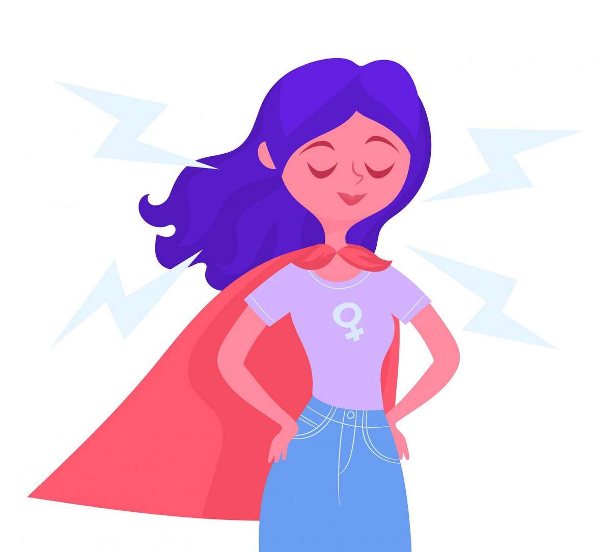 Woman with superhero cape