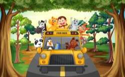 Animals and bus