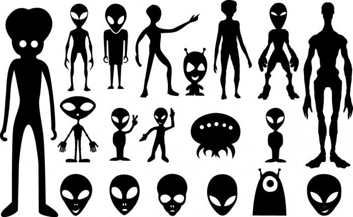 Aliens silhouette Vector