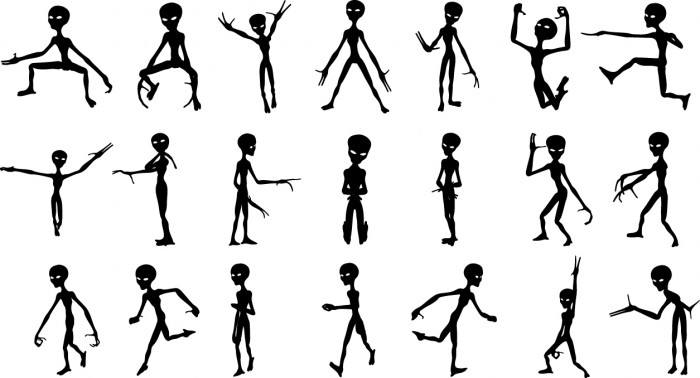 Aliens silhouettes Vector