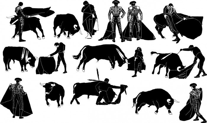 Bullfight silhouette Vector
