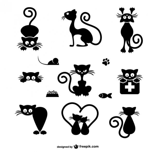 Free cats silhouettes   Vector | Free Download