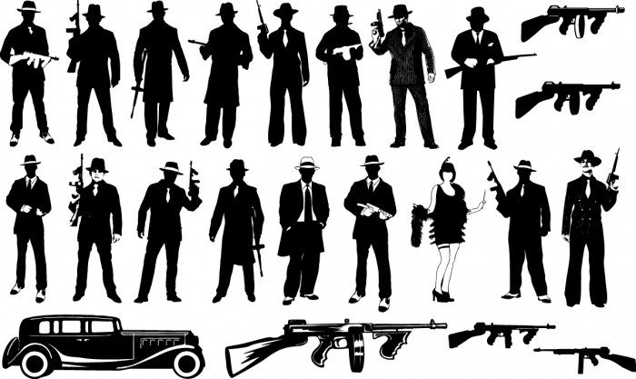 Gangster silhouettes Vector