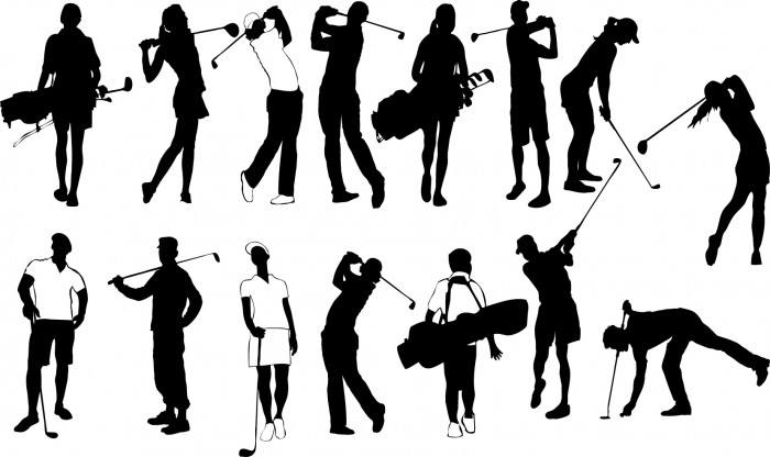 Golf player silhouette Vector