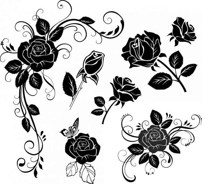 Hand painted flowers Vector