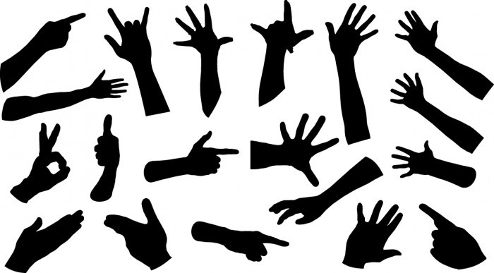Hands silhouettes Vector