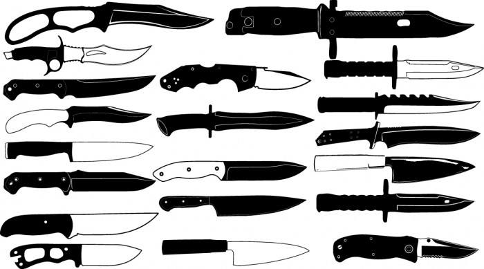 Knife silhouettes Vector