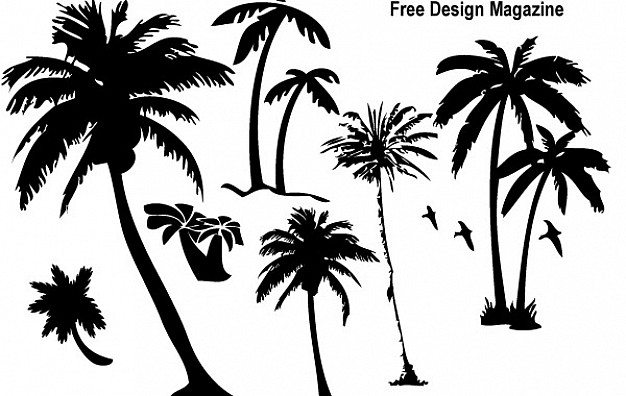 Palm trees silhouettes  Vector | Free Download