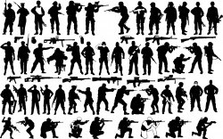 Soldier silhouettes Vector