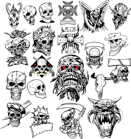 Terror Skull Head 01 Vector