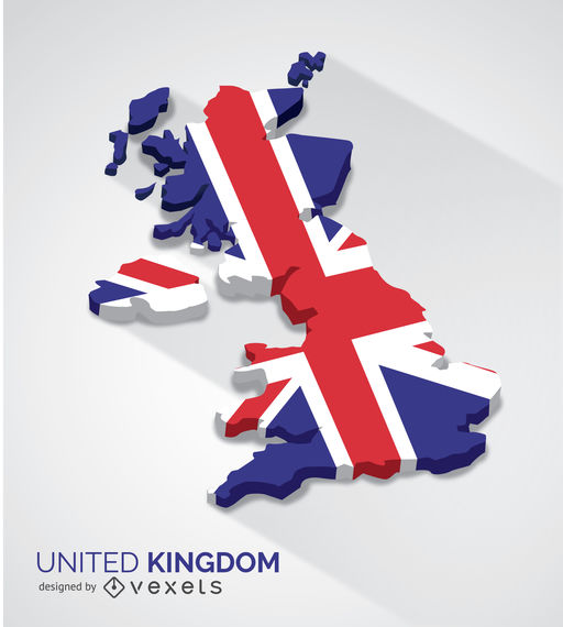 United Kingdom 3d map