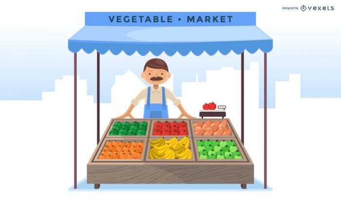 Vegetable Market flat illustration