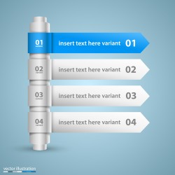 Direction list with options Infographic vector 01