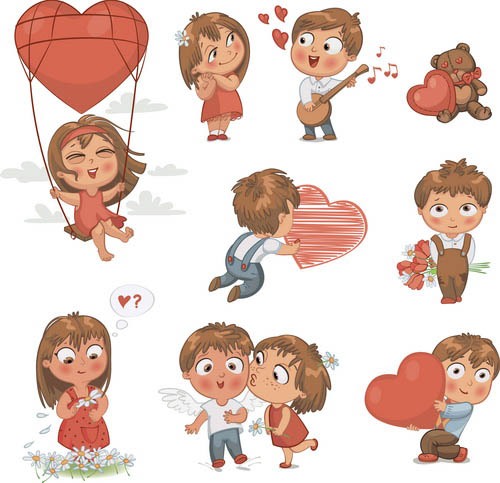 Cute couple vector material