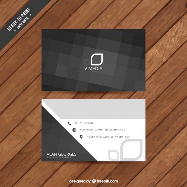 Abstract black business card  Vector | Free Download