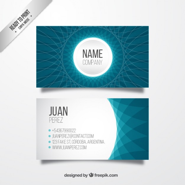 Abstract business card in blue colors  Vector | Free Download