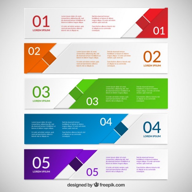 Abstract colorful banners for infographic  Vector | Free Download