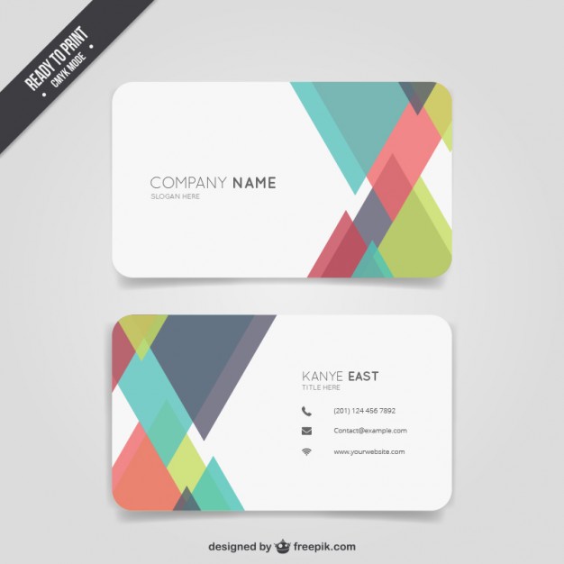 Abstract colour business card  Vector | Free Download