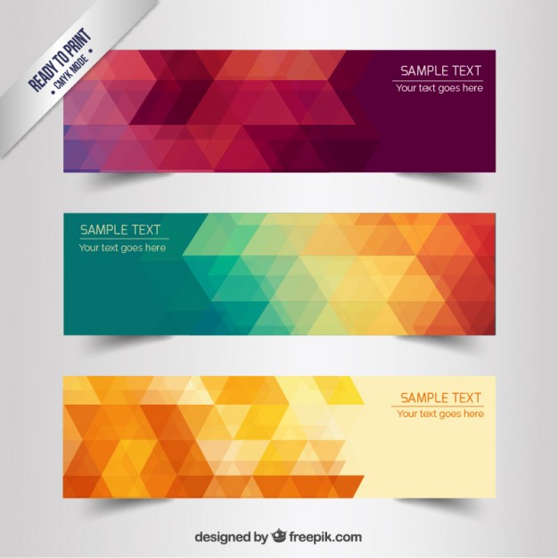 Abstract geometric banners  Vector | Free Download
