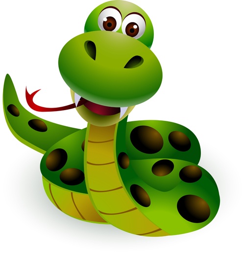 Amusing snake elements vector material 05