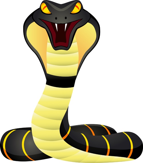 Amusing snake elements vector material 04