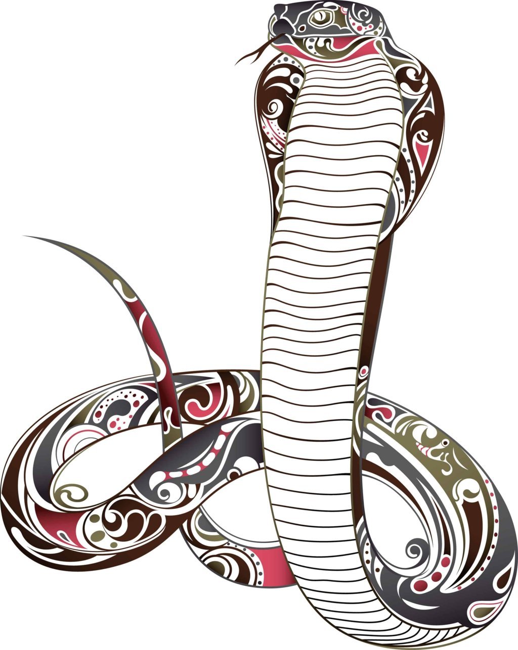 Amusing snake elements vector material 03
