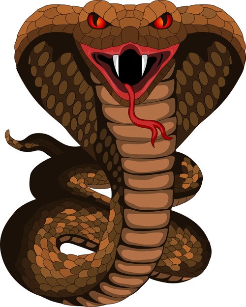 Amusing snake elements vector material 02