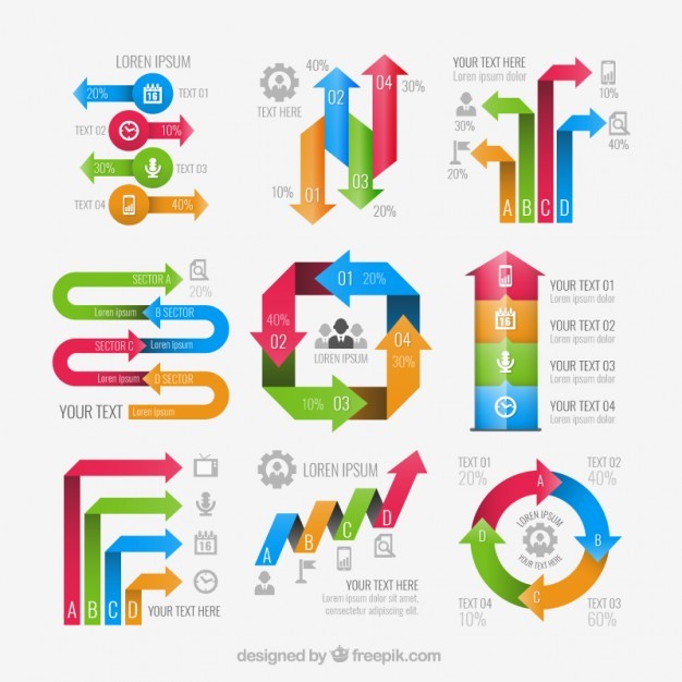 Arrows infographic elements  Vector | Free Download