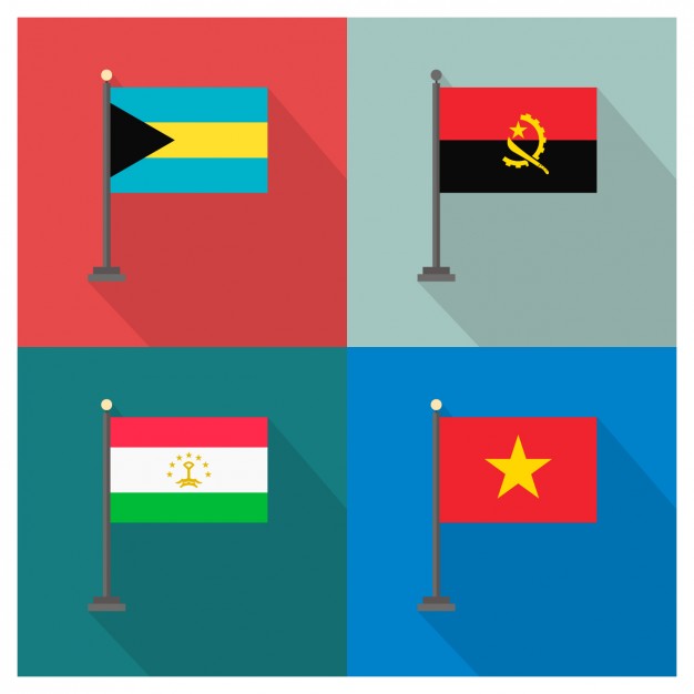 Bahamas Angola Tajikistan Vietnam and Flags