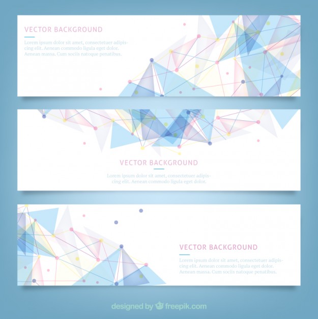 Banners with polygonal design  Vector | Free Download