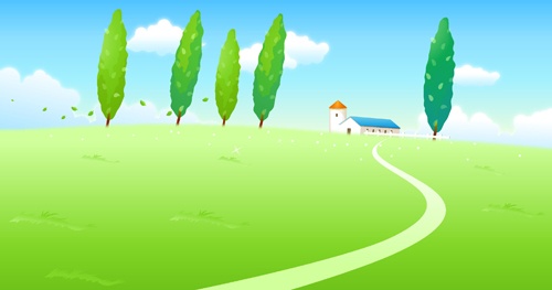 Beautiful cartoon landscapes vector set 10