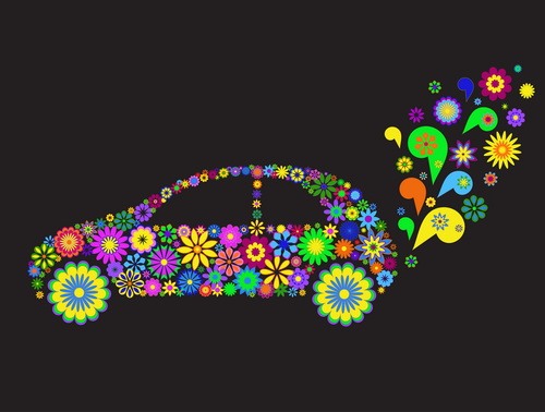 Beautiful floral car design graphics 06