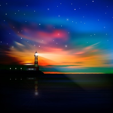 Beautiful Sunrise landscape vector set 04