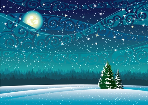 Beautiful Winter landscapes 04 vector